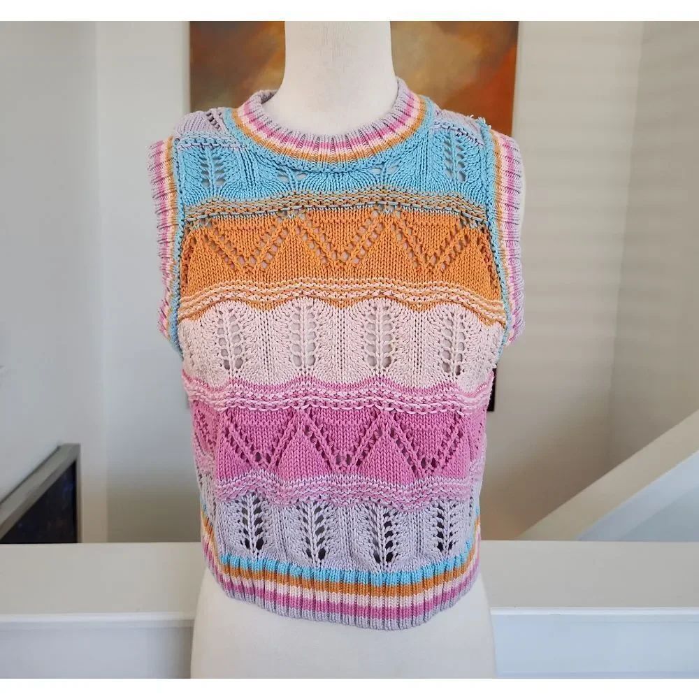 Zara Multicolor Knit Top SIZE S